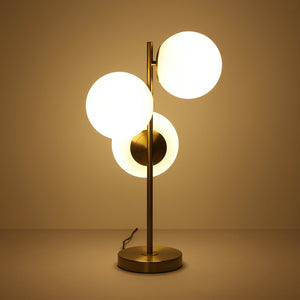 Lámpara de mesa bola cristal triple "ROM" - 3 x E27 - Ø 15cm (20)