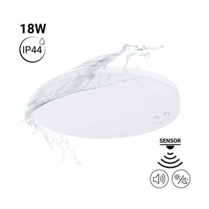 Plafón LED techo 18W - Sensor de sonido + sensor crepuscular - IP44 - Ø26 cm