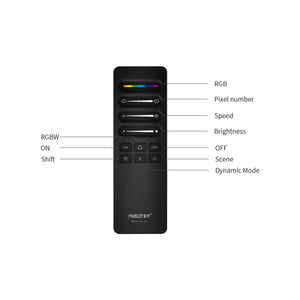 Mando a distancia para tiras LED SPI / IC - RGB - RGBW - RF 2.4Ghz - Mi Light - C6 (1)
