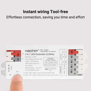 Controlador tira LED 2 en 1- Monocolor - CCT - 12/24V DC - 2.4GHz - Mi Boxer - E2-RF - Barcelona Led-Control y regulación