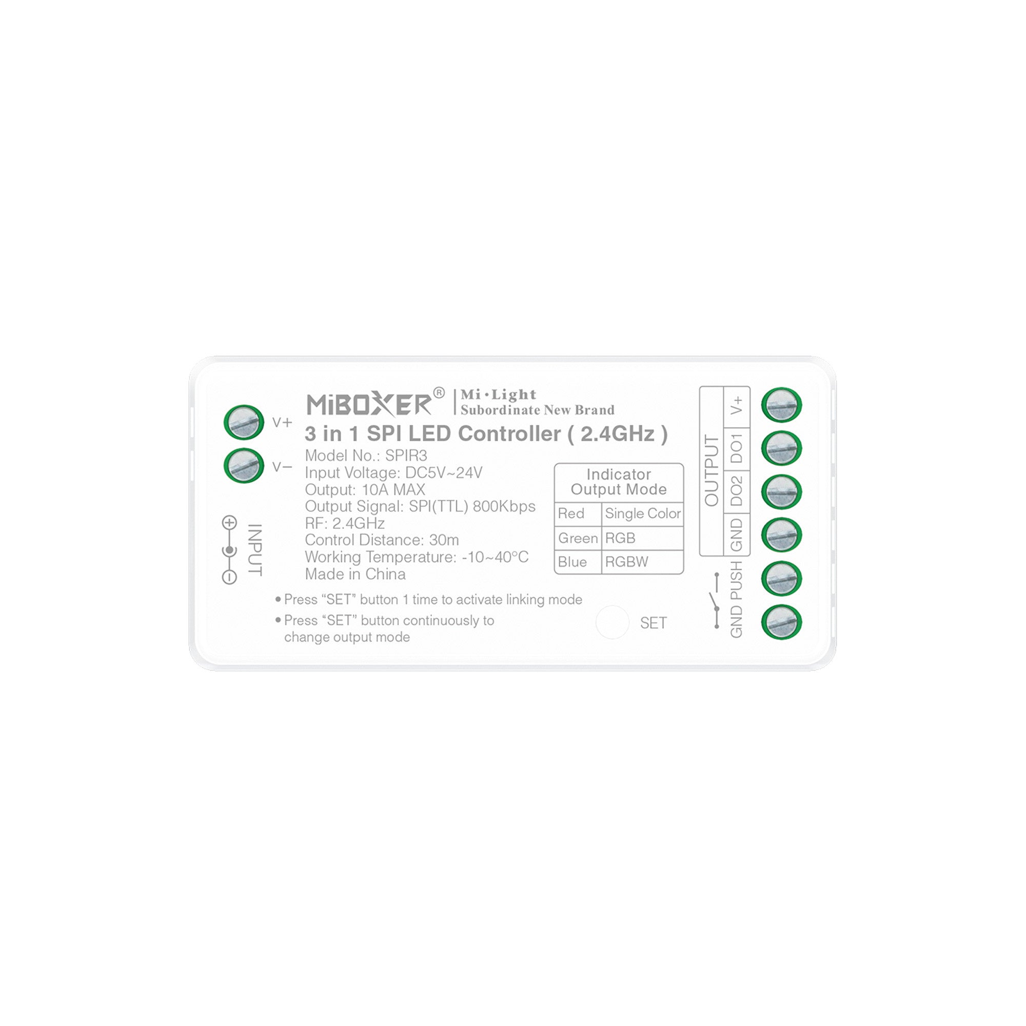 Controlador para tiras LED SPI / IC - Monocolor - RGB - RGBW - 5/24V DC - 2.4GHz - Mi Boxer