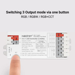 Controlador tira LED 3 en 1- RGB / RGBW / RGB + CCT - 12/24V DC - 2.4GHz - Mi Boxer - E3-RF (2)