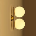 Double crystal ball wall light