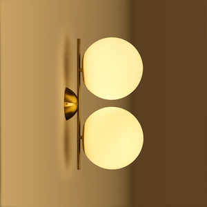 Aplique de pared doble bola cristal "VIC 220" - E27 - Ø 22cm (2)