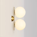 Double crystal ball wall light