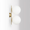 Double crystal ball wall light