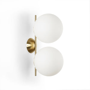 Aplique de pared doble bola cristal "VIC 220" - E27 - Ø 22cm
