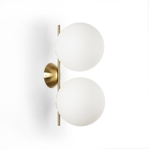 Double crystal ball wall light
