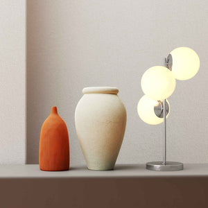 Lámpara de mesa bola cristal triple "ROM" - 3 x E27 - Ø 15cm - Barcelona Led-Decoración