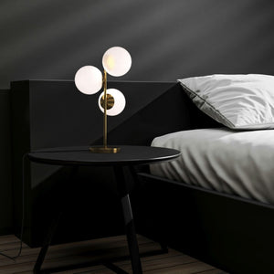Lámpara de mesa bola cristal triple "ROM" - 3 x E27 - Ø 15cm - Barcelona Led-Decoración