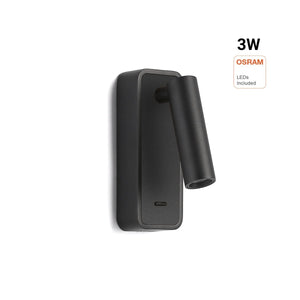 Aplique de pared para lectura "RAAM" 3W - Orientable - Chip OSRAM