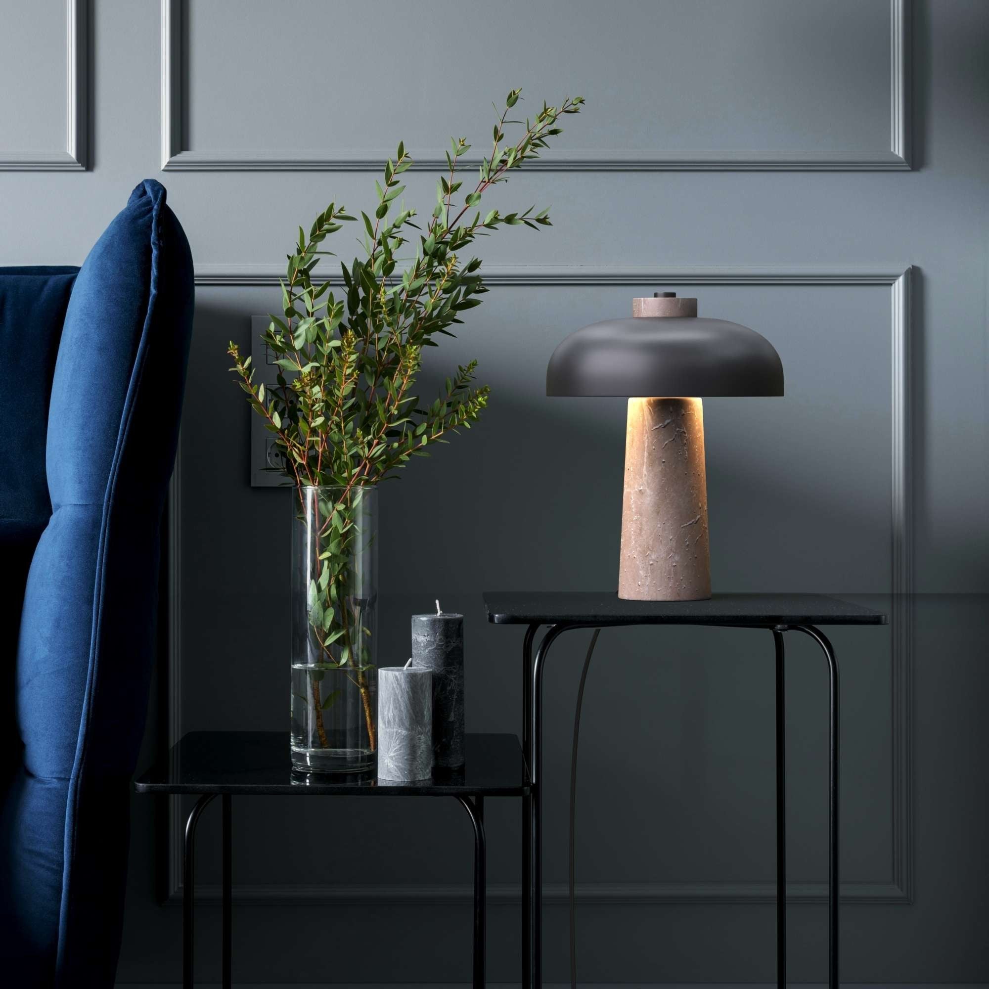 Lámpara de mesa diseño "CEP" - Base mármol - 2 x G9 (1)