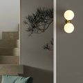 Double crystal ball wall light