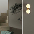 Double crystal ball wall light