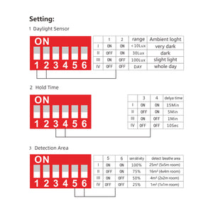 Sensor de movimiento por microondas 2 en 1 - Superficie/ empotrable - DIP Switch (1)
