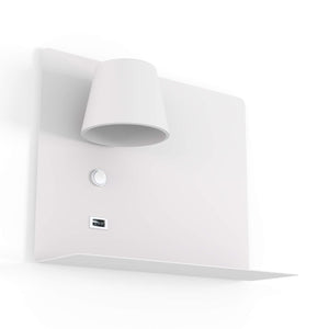 Aplique de pared para lectura con puerto USB "BASKOP" - 6W - Izquierda - Barcelona Led-Decoración