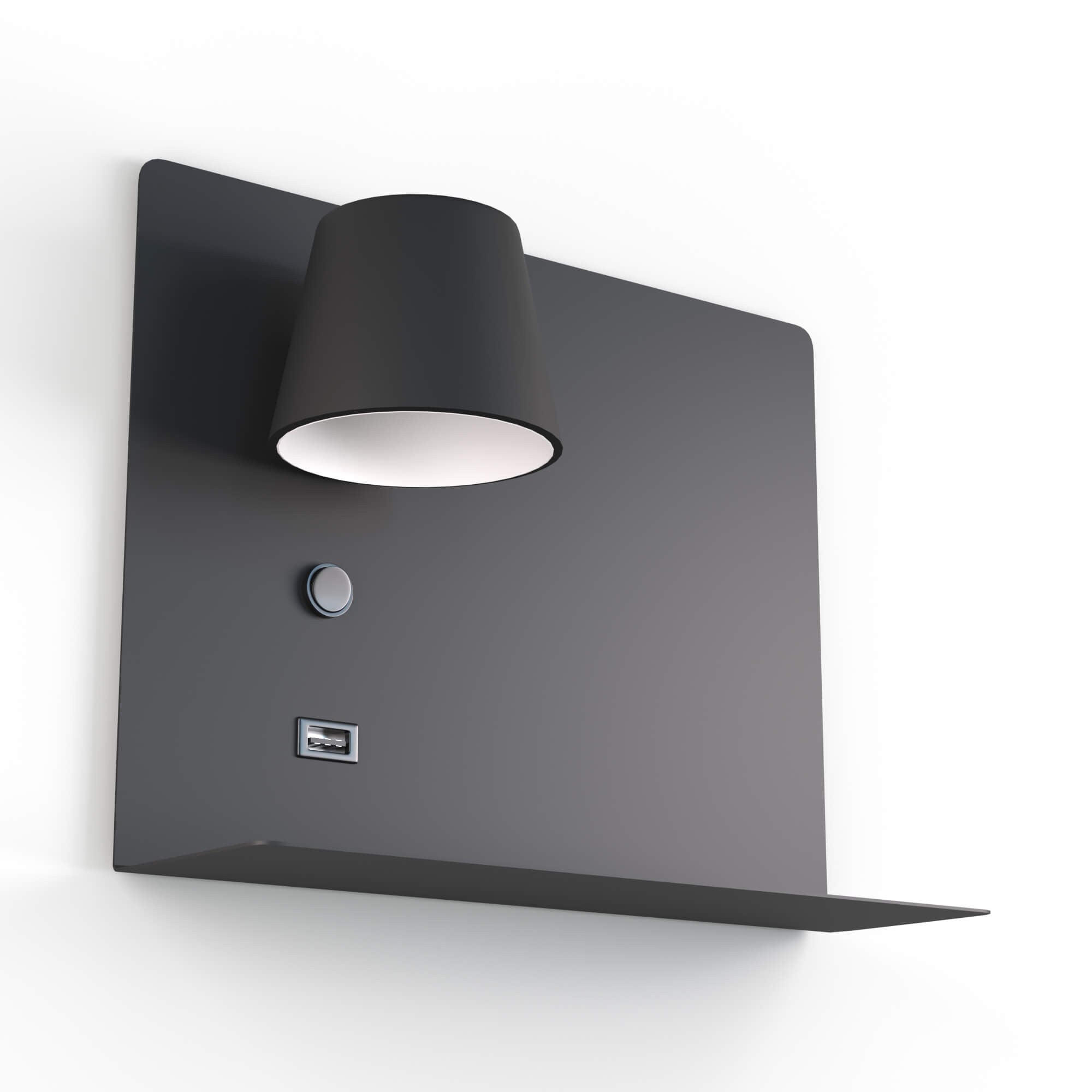 Aplique de pared para lectura con puerto USB "BASKOP" - 6W - Izquierda