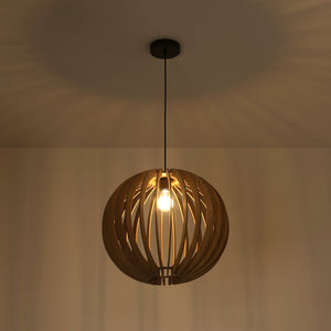 Lámpara colgante madera "BURMA" - Ø 45cm - E27 (4)