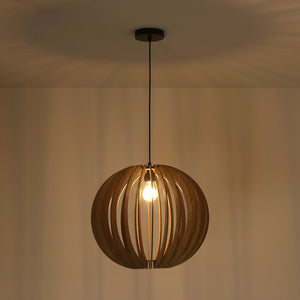 Lámpara colgante madera "BURMA" - Ø 45cm - E27 - Barcelona Led-Decoración