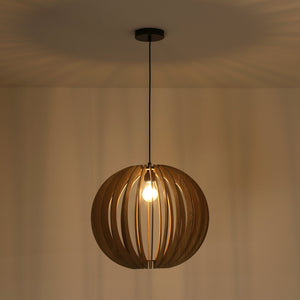Lámpara colgante madera "BURMA" - Ø 45cm - E27 (9)