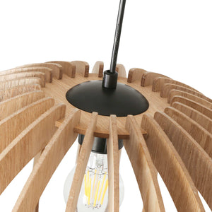 Lámpara colgante madera "BURMA" - Ø 45cm - E27 (11)