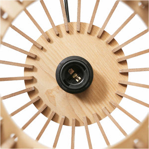 Lámpara colgante madera "BURMA" - Ø 45cm - E27 (12)