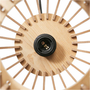 Lámpara colgante madera "BURMA" - Ø 45cm - E27 (16)