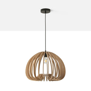 Lámpara colgante madera "MARGE" - Ø 45cm - E27 - Barcelona Led-Decoración