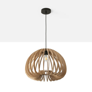 Lámpara colgante madera "MARGE" - Ø 45cm - E27 (7)