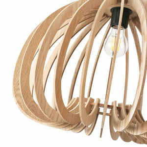 Lámpara colgante madera "MARGE" - Ø 45cm - E27 (9)