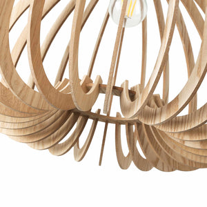 Lámpara colgante madera "MARGE" - Ø 45cm - E27 (10)