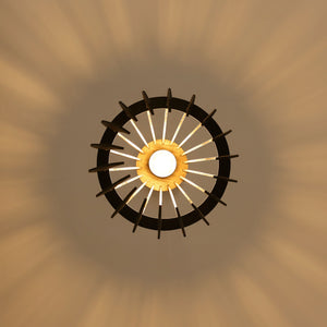 Lámpara colgante madera "HUNTEL" - Ø 30cm - E27 (3)