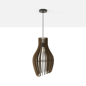 Lámpara colgante madera "HUNTEL" - Ø 30cm - E27 (6)