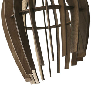 Lámpara colgante madera "HUNTEL" - Ø 30cm - E27 (9)