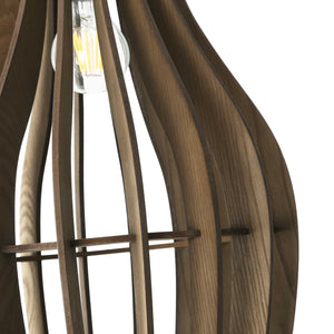 Lámpara colgante madera "HUNTEL" - Ø 30cm - E27 - Barcelona Led-Decoración