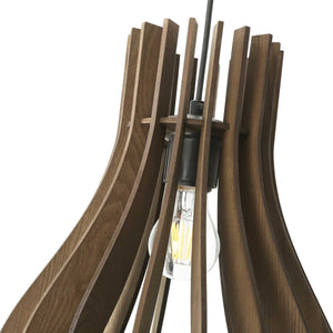 Lámpara colgante madera "HUNTEL" - Ø 30cm - E27 - Barcelona Led-Decoración