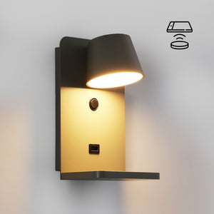 Aplique de pared para lectura con puerto USB "BASKOP W" - 6W - Base carga inalámbrica (55)