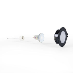 KIT Aro empotrable estanco Ø90mm + Bombilla GU10 6W + Portalámparas - Barcelona Led-