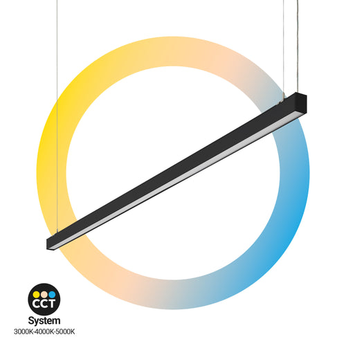 Luminaire linéaire LED CCT de surface / suspendu - 60W - Puissance réglable - 180cm
