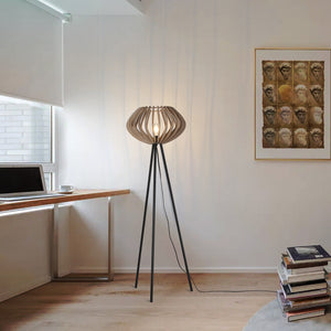 Lámpara de pie madera "PANDA" - E27 (5)