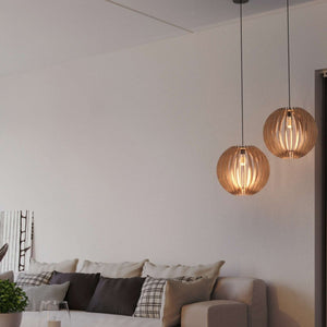Lámpara colgante madera "BURMA" - Ø 45cm - E27 - Barcelona Led-Decoración