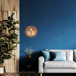 Lámpara colgante madera "BURMA" - Ø 45cm - E27 (17)