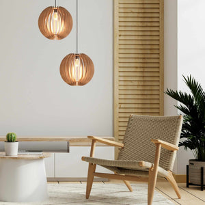 Lámpara colgante madera "BURMA" - Ø 45cm - E27 (1)