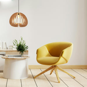 Lámpara colgante madera "MARGE" - Ø 45cm - E27 (16)