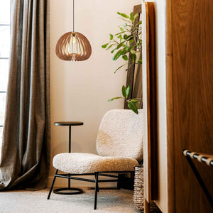 Lámpara colgante madera "MARGE" - Ø 45cm - E27 (18)