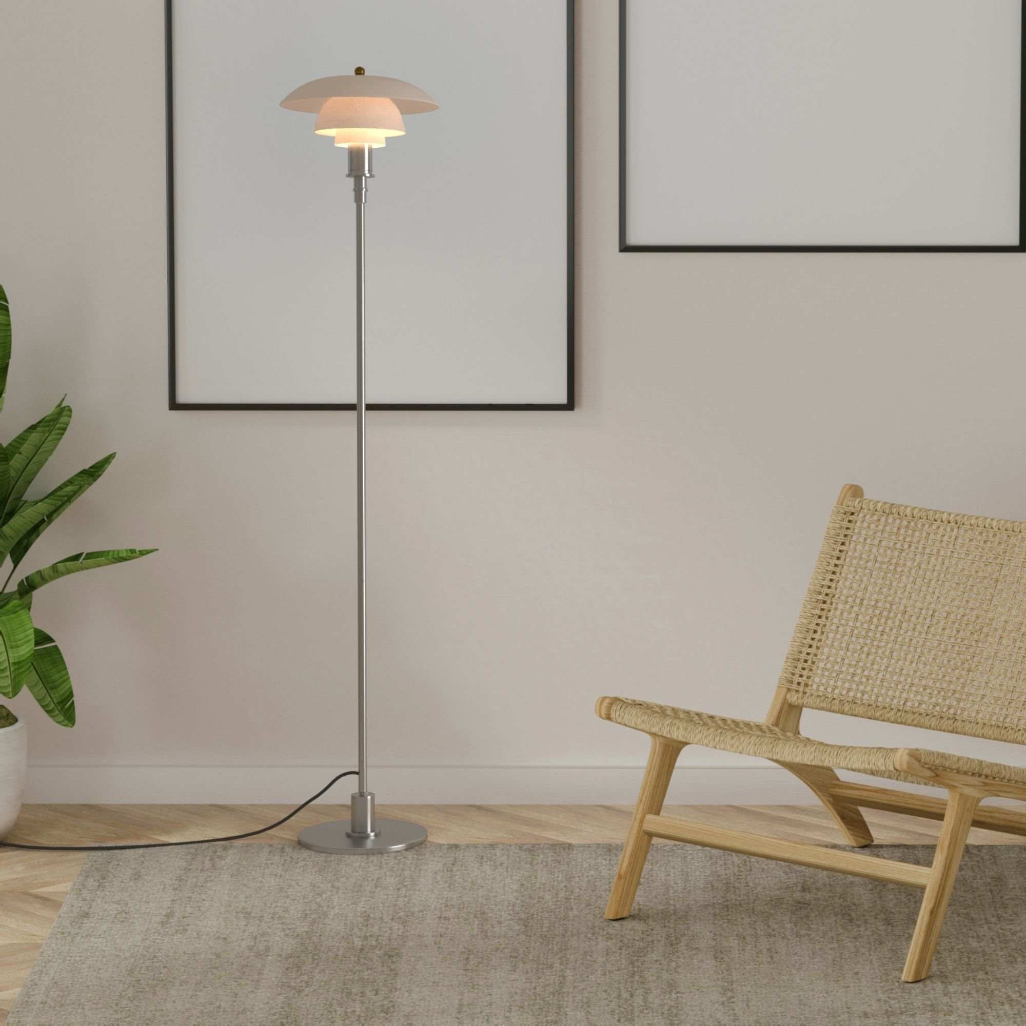 Lámpara de pie de diseño "Marshal" - Pantalla cristal - E27 (1)