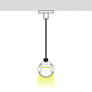 Perfil tira LED cilíndrico - ø 20mm - Con difusor - Superficie / Suspensión - 2 metros (1)