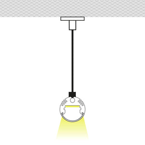 Perfil tira LED cilíndrico - ø 20mm - Con difusor - Superficie / Suspensión - 2 metros - Barcelona Led-
