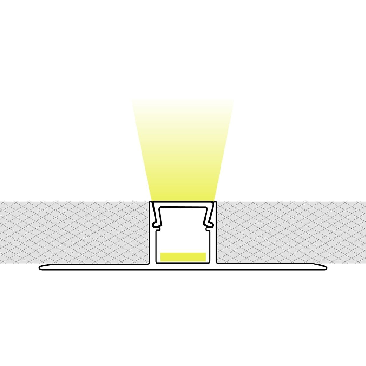 Perfil tira LED integración / trimless - 11x12mm - Con difusor - 2 metros - Barcelona Led-
