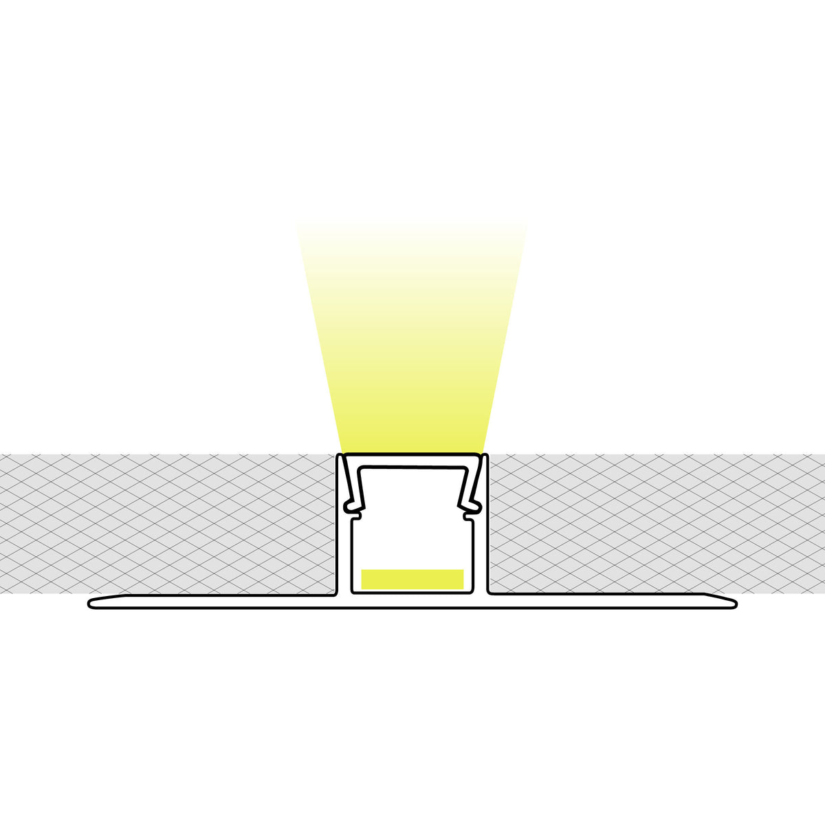 Perfil tira LED integración / trimless - 11x12mm - Con difusor - 2 metros (1)